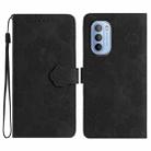 For Motorola Moto G62 5G Flower Embossing Pattern Leather Phone Case(Black) - 1