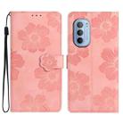 For Motorola Moto G31 / G41 Flower Embossing Pattern Leather Phone Case(Pink) - 1
