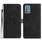 For Motorola Moto G10 / G20 / G30 Flower Embossing Pattern Leather Phone Case(Black) - 1