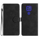 For Motorola Moto G9 / G9 Play / E7 Plus Flower Embossing Pattern Leather Phone Case(Black) - 1