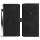 For Motorola Moto G8 Play Flower Embossing Pattern Leather Phone Case(Black) - 1