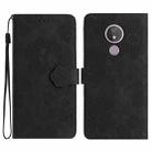 For Motorola Moto G7 Power Flower Embossing Pattern Leather Phone Case(Black) - 1