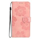 For Motorola Moto E20 / E30 / E40 Flower Embossing Pattern Leather Phone Case(Pink) - 2