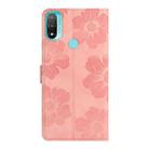 For Motorola Moto E20 / E30 / E40 Flower Embossing Pattern Leather Phone Case(Pink) - 3