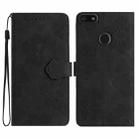 For Motorola Moto E6 Play Flower Embossing Pattern Leather Phone Case(Black) - 1