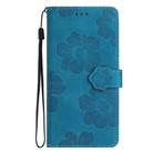 For Motorola Edge 50 Fusion Flower Embossing Pattern Leather Phone Case(Blue) - 2