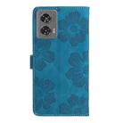 For Motorola Edge 50 Fusion Flower Embossing Pattern Leather Phone Case(Blue) - 3