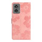 For Motorola Edge 50 Fusion Flower Embossing Pattern Leather Phone Case(Pink) - 3