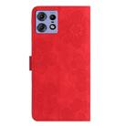 For Motorola Edge 50 Pro Flower Embossing Pattern Leather Phone Case(Red) - 3