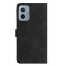 For Motorola Moto E15 4G Flower Embossing Pattern Leather Phone Case(Black) - 3