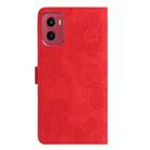 For Motorola Moto G05 Flower Embossing Pattern Leather Phone Case(Red) - 3