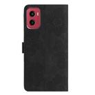 For Motorola Moto G05 Flower Embossing Pattern Leather Phone Case(Black) - 3