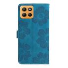 For Motorola Moto G15 Flower Embossing Pattern Leather Phone Case(Blue) - 3