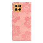 For Motorola Moto G15 Flower Embossing Pattern Leather Phone Case(Pink) - 3