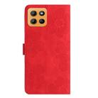 For Motorola Moto G15 Flower Embossing Pattern Leather Phone Case(Red) - 3