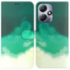 For Infinix Hot 30 Play Watercolor Pattern Flip Leather Phone Case(Cyan Green) - 1