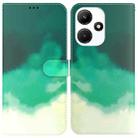 For Infinix Hot 30i Watercolor Pattern Flip Leather Phone Case(Cyan Green) - 1