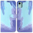 For Nokia C12 Watercolor Pattern Flip Leather Phone Case(Winter Snow) - 1