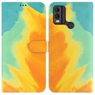 For Nokia C22 Watercolor Pattern Flip Leather Phone Case(Autumn Leaf) - 1