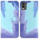 For Nokia C32 Watercolor Pattern Flip Leather Phone Case(Winter Snow) - 1