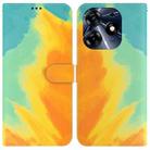For Tecno Spark 10 Pro Watercolor Pattern Flip Leather Phone Case(Autumn Leaf) - 1