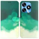 For Tecno Spark 10 / Spark 10C Watercolor Pattern Flip Leather Phone Case(Cyan Green) - 1