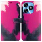 For Tecno Spark 10 / Spark 10C Watercolor Pattern Flip Leather Phone Case(Berry) - 1