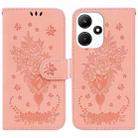 For Infinix Hot 30i Butterfly Rose Embossed Leather Phone Case(Pink) - 1