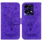 For Infinix Note 30 Butterfly Rose Embossed Leather Phone Case(Purple) - 1