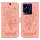 For Infinix Note 30 Butterfly Rose Embossed Leather Phone Case(Pink) - 1