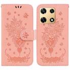 For Infinix Note 30 Pro Butterfly Rose Embossed Leather Phone Case(Pink) - 1