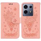 For Infinix Note 30 VIP Butterfly Rose Embossed Leather Phone Case(Pink) - 1