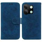 For Infinix Smart 7 HD Butterfly Rose Embossed Leather Phone Case(Blue) - 1