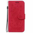For Infinix Hot 40 / 40 Pro Butterfly Rose Embossed Leather Phone Case(Red) - 3