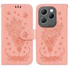 For Infinix Hot 40 / 40 Pro Butterfly Rose Embossed Leather Phone Case(Pink) - 1