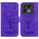 For Infinix GT 20 Pro Butterfly Rose Embossed Leather Phone Case(Purple) - 1