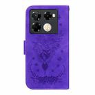 For Infinix Note 40 Pro 4G / 5G Butterfly Rose Embossed Leather Phone Case(Purple) - 3