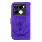 For Infinix Note 40 Pro+ Butterfly Rose Embossed Leather Phone Case(Purple) - 3