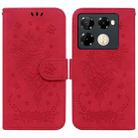 For Infinix Note 40 Pro+ Butterfly Rose Embossed Leather Phone Case(Red) - 1