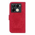 For Infinix Note 40 Pro+ Butterfly Rose Embossed Leather Phone Case(Red) - 3