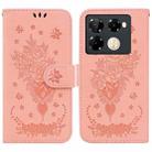 For Infinix Note 40 Pro+ Butterfly Rose Embossed Leather Phone Case(Pink) - 1