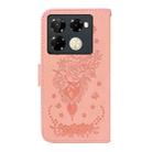 For Infinix Note 40 Pro+ Butterfly Rose Embossed Leather Phone Case(Pink) - 3