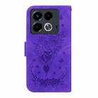 For Infinix Note 40 4G Butterfly Rose Embossed Leather Phone Case(Purple) - 3