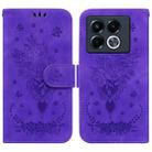 For Infinix Note 40 5G Butterfly Rose Embossed Leather Phone Case(Purple) - 1