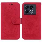 For Infinix Note 40 5G Butterfly Rose Embossed Leather Phone Case(Red) - 1