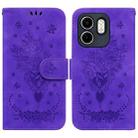 For Infinix Hot 50i / Smart 9 Butterfly Rose Embossed Leather Phone Case(Purple) - 1