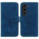 For Infinix Hot 50 Pro 4G Butterfly Rose Embossed Leather Phone Case(Blue) - 1