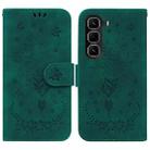 For Infinix Hot 50 Pro+ 4G Butterfly Rose Embossed Leather Phone Case(Green) - 1