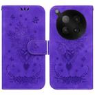 For Infinix Zero 40 4G / 5G Butterfly Rose Embossed Leather Phone Case(Purple) - 1
