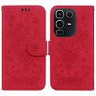 For Infinix Note 50 4G / Note 50 Pro 4G Butterfly Rose Embossed Leather Phone Case(Red) - 1
